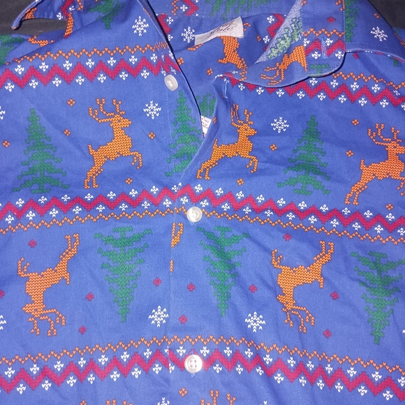 BOUTIQUE BOYS 14 16 NORTH POLE HOLIDAY XMAS CHRISTMAS SHIRT TOP FAIR ISLE LUXURY - Picture 2 of 2